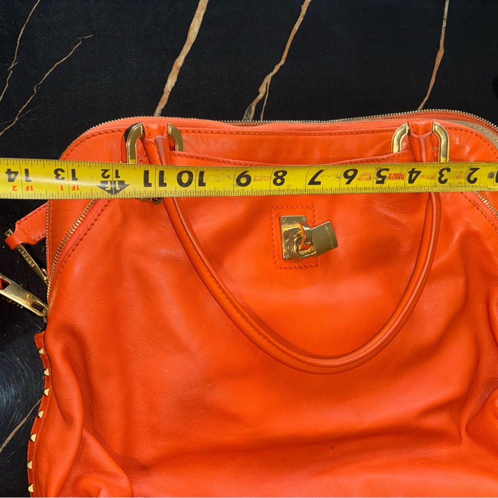 Marc Jacobs Orange Leather Shoulder Bag with Gold Hardware - Picture 11 of 13